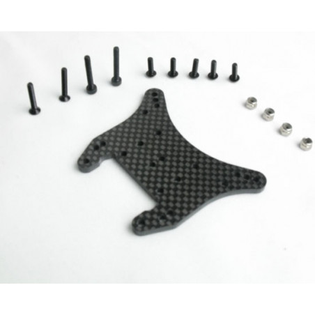 Pièce pour voiture electrique tous chemin 1/10 Support Amort. arr carbone Pièce pour voiture electrique tous chemin 1/10 Support Amort. arr carbone