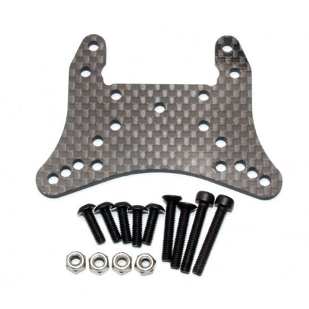 Pièce pour voiture electrique tous chemin 1/10 Support Amort. avt carbone Pièce pour voiture electrique tous chemin 1/10 Support Amort. avt carbone