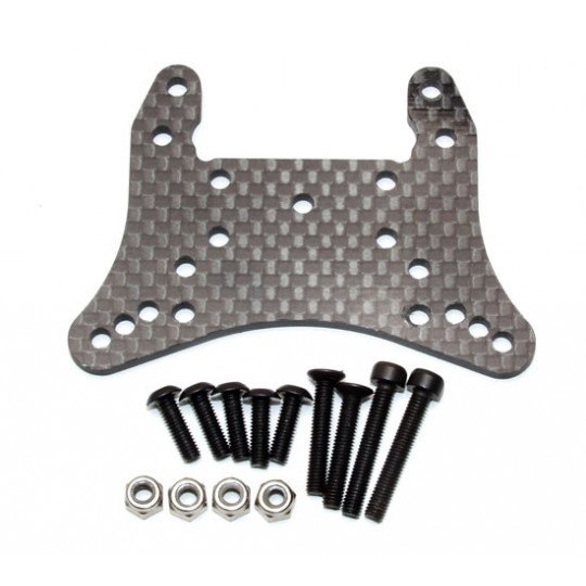 Pièce pour voiture electrique tous chemin 1/10 Support Amort. avt carbone Pièce pour voiture electrique tous chemin 1/10 Support Amort. avt carbone
