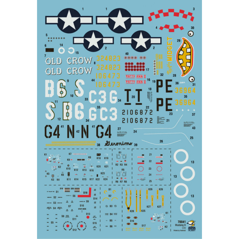 Maquette plastique d'avion P-51B Mustang 1/72