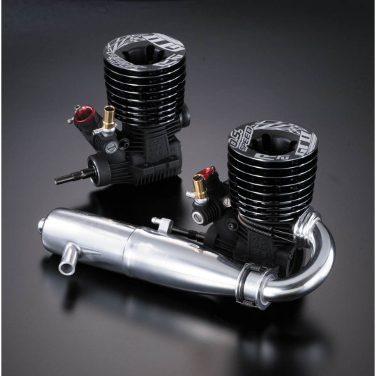 Moteur pour voiture thermique O.S.SPEED R21GT II Combo avec résonateur et coude Moteur pour voiture thermique O.S.SPEED R21GT II Combo avec résonateur et coude