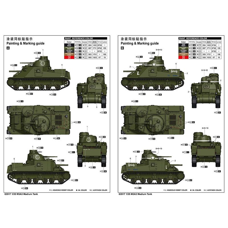 Maquette de Char en plastique M3A3 Medium Tank 1/35