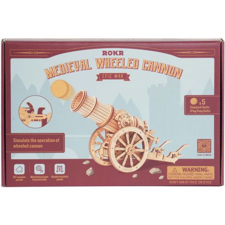 Puzzle 3D mécanique facile pour maquette Canon lance balles de ping pong Puzzle 3D mécanique facile pour maquette Canon lance balles de ping pong