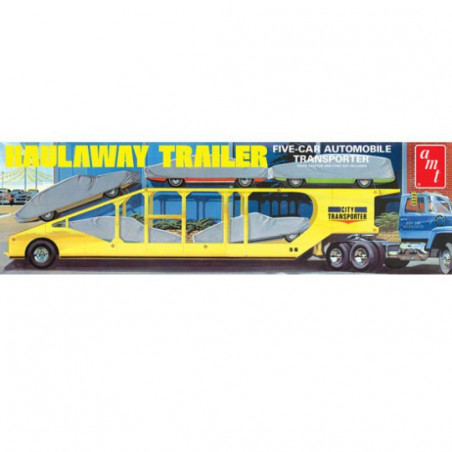 Maquette de camion en plastique 5-Car Haulaway Trailer 1:25 Maquette de camion en plastique 5-Car Haulaway Trailer 1:25