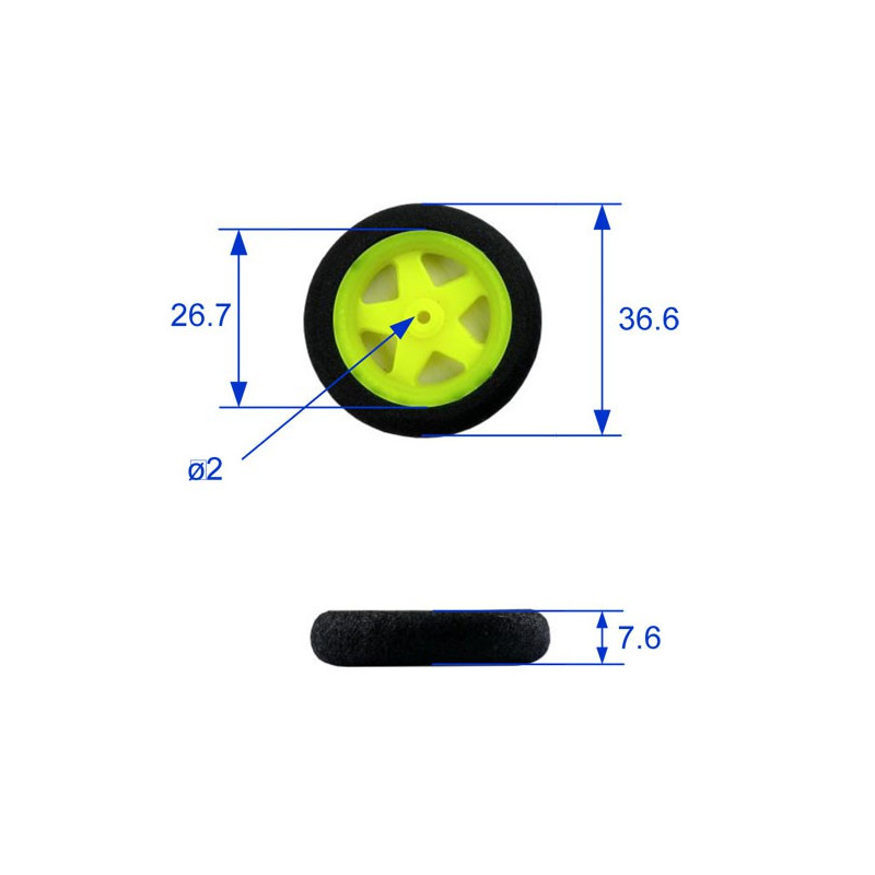 Accessoire embarqué Roues mousse 36/7mm