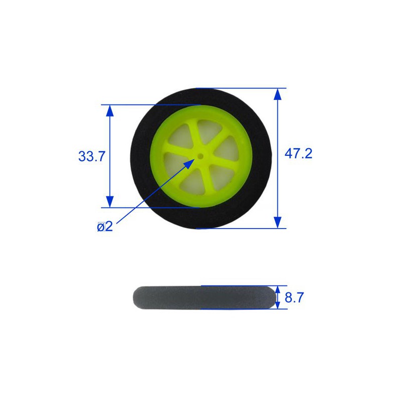 Accessoire embarqué Roues mousse 46/8mm