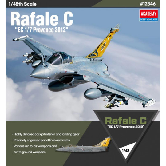 Maquette d'avion en plastique Rafale C "EC 1/7 Provence 2012" 1/48 Maquette d'avion en...