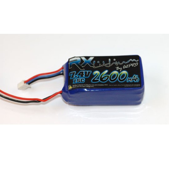 Accu LIPO pour appareil radiocommandé PACK Rx LiPo 7,4V/2600mAh JR