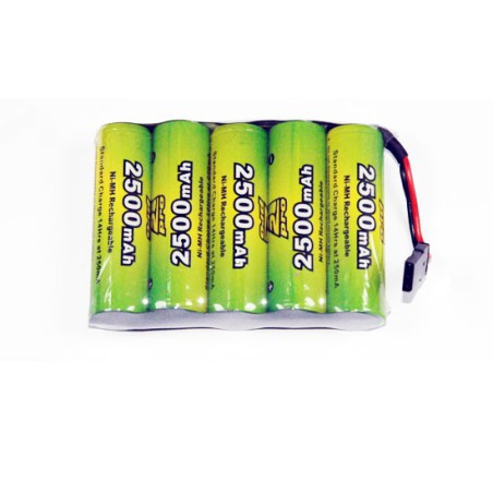 Accu NiMH pour appareil radiocommandé PACK Rx S 6.0V/AP-2500AA JR Accu NiMH pour appareil radiocommandé PACK Rx S 6.0V/AP-2500AA JR