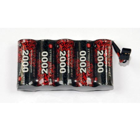 Accu NiMH pour appareil radiocommandé PACK Rx S 6.0V/EP-2000UV JR Accu NiMH pour appareil radiocommandé PACK Rx S 6.0V/EP-2000UV JR