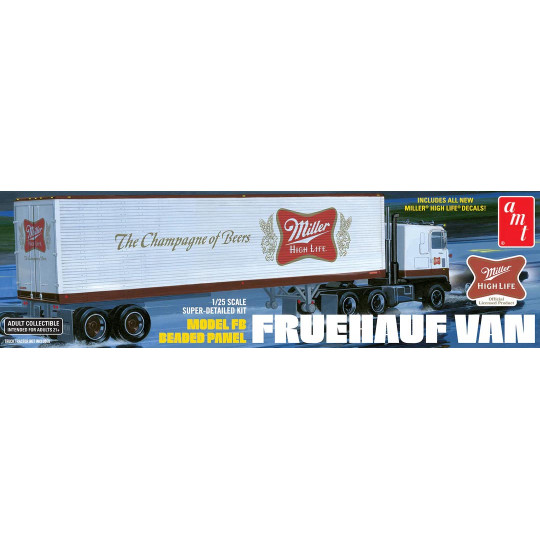 Maquette plastique de camion - Remorque Fruehauf 40 pieds "Bière Miller" 1:25 Maquette plastique de...