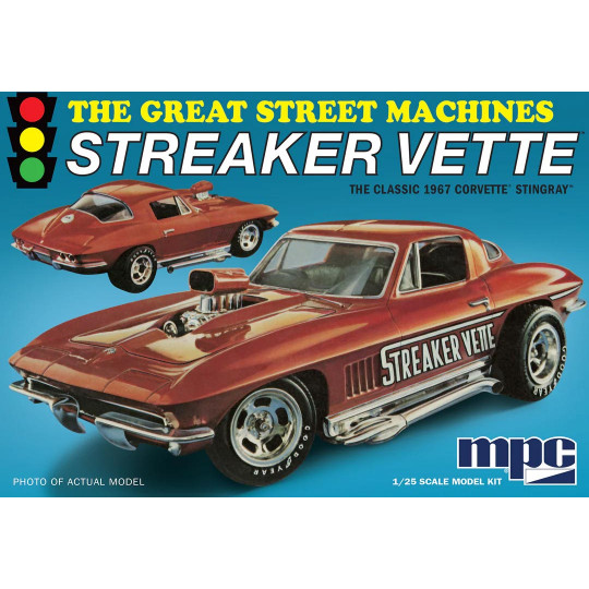 Maquette plastique de voiture Corvette Stingray 1967 « Streaker Vette » 1:25 Maquette plastique de...