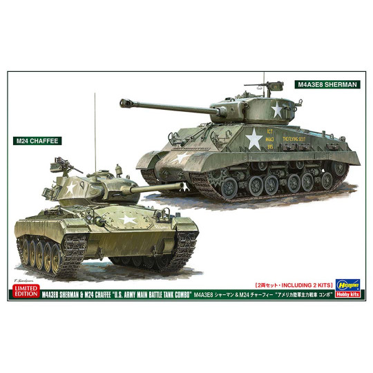Maquettes de chars en plastique M4A3E8 Sherman et M24 Chaffee 1:72 Maquettes de chars en...