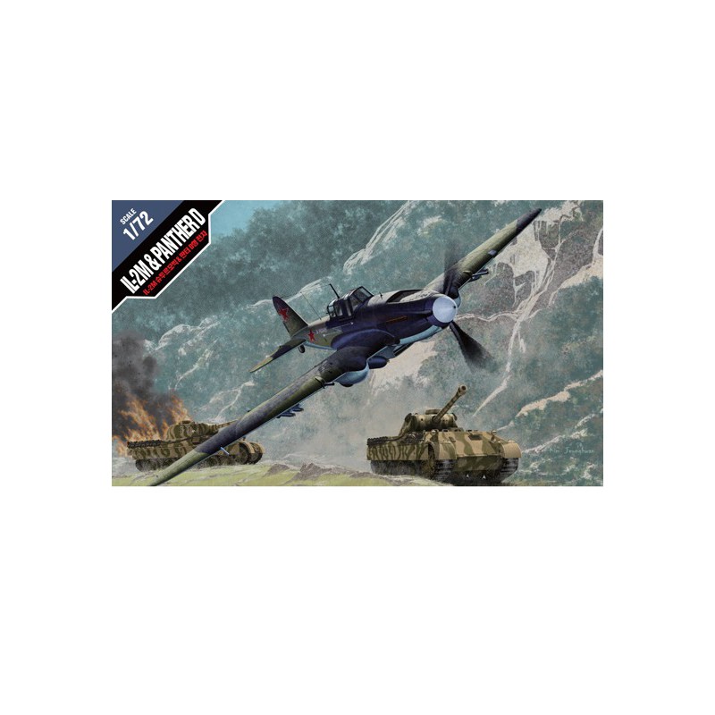 Maquette d'avion en plastique IL-2M & Panther D 1/72