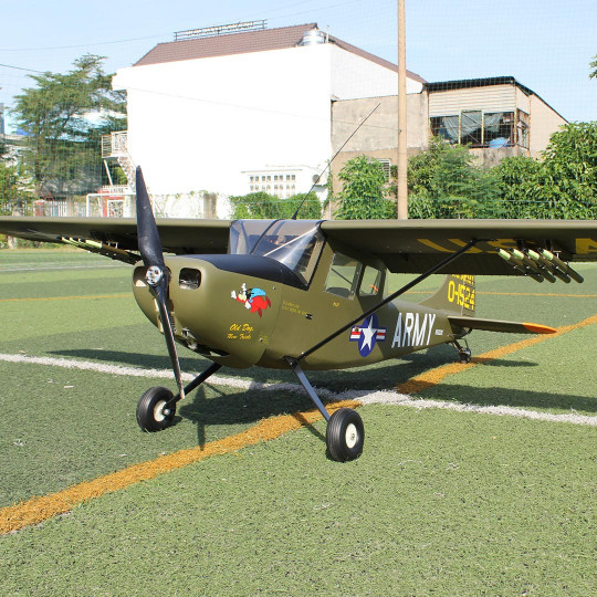 Avion thermique radiocommandé Cessna L-19A Bird Dog "Old Dog, New Tricks" 35-40cc ARF Avion thermique...