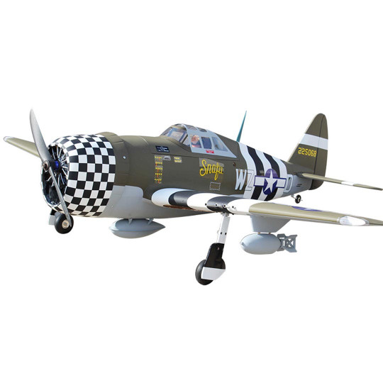 Avion thermique radiocommandé P-47G SNAFU 10-15cc ARF « avec train rentrant électrique» Avion thermique...