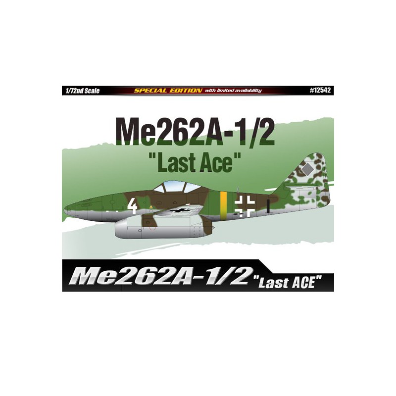 Maquette d'avion en plastique Me 262A-1/2 Last Ace 1/72 Maquette d'avion en plastique Me 262A-1/2 Last Ace 1/72