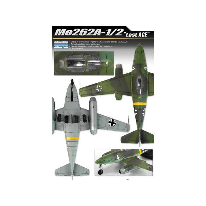 Maquette d'avion en plastique Me 262A-1/2 Last Ace 1/72 Maquette d'avion en plastique Me 262A-1/2 Last Ace 1/72