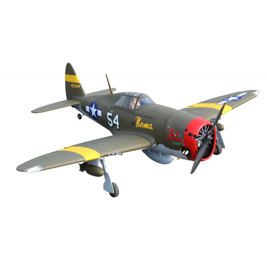 Avion thermique radiocommandé P-47D Little Bunny MKII 10cc ARF avec train rentrant électrique Avion thermique...