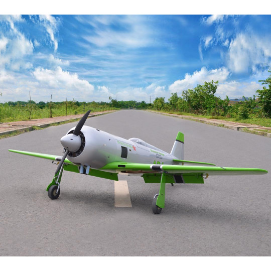 Avion thermique radiocommandé RENO Racer YAK-11 «PERESTROIKA» ARF avec train rentrant électrique Avion thermique...