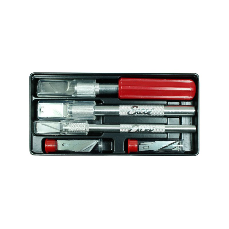 Couteau pour maquette 3 Couteaux + Lames sous Blister