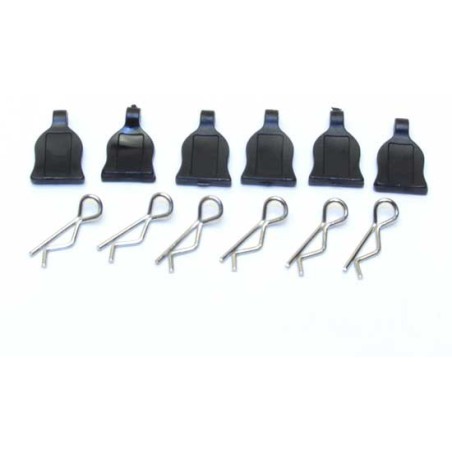 Accessoires pour voiture radiocommandée 6 Clips à Enlèv. rapide noirs