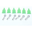 Accessoires pour voiture radiocommandée 6 Clips à Enlèv. rapide verts