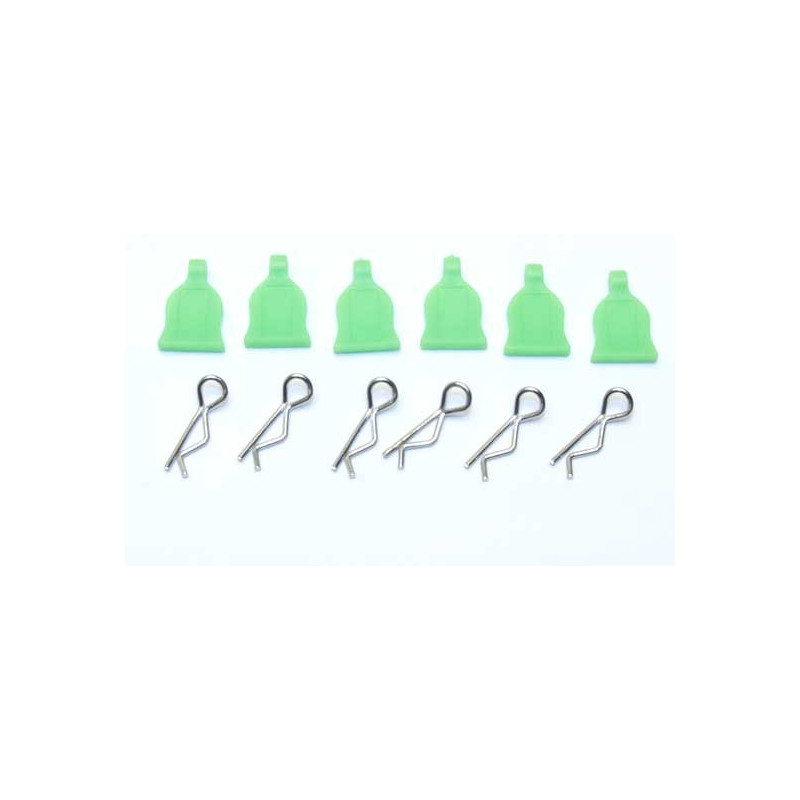 Accessoires pour voiture radiocommandée 6 Clips à Enlèv. rapide verts
