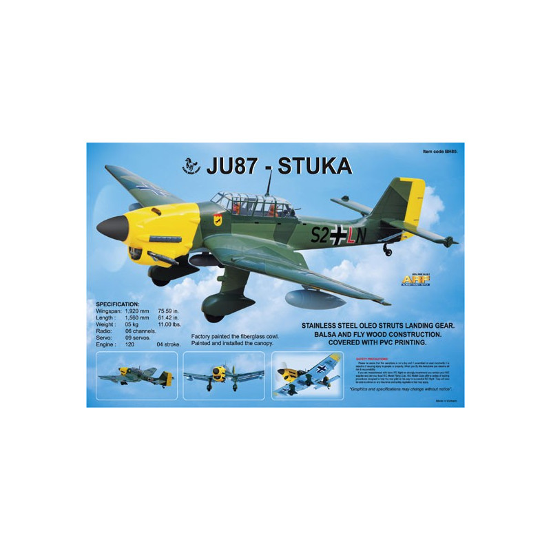 Avion thermique radiocommandé JU 87B STUKA120 ARF
