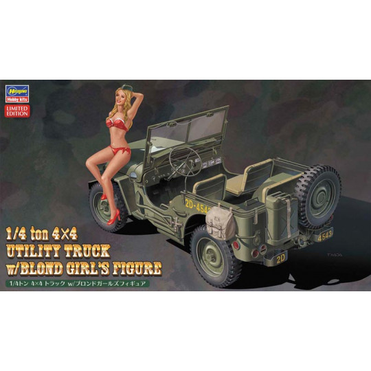 Maquette de voiture en plastique Jeep + figurine 1/24 SP449 Maquette de voiture en...