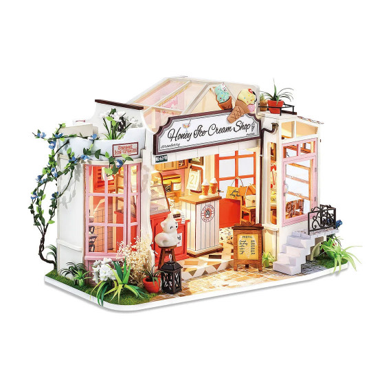 Puzzle 3D mécanique intermédiaire pour maquette La boutique de glaces Puzzle 3D mécanique...