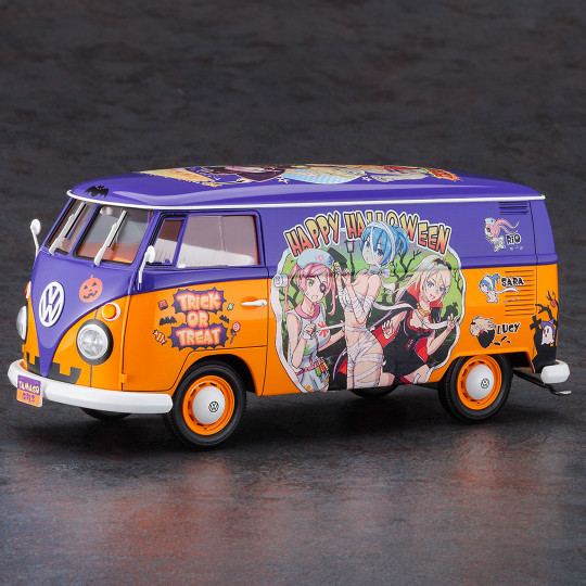 Maquette plastique de voiture VW Combi Type 2 Van "Egg Girls Happy Halloween" SP 573 1:24 Maquette plastique de...