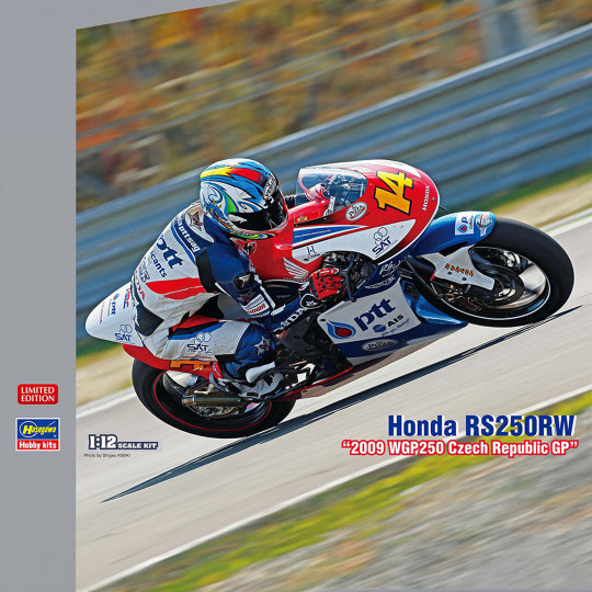 Maquette de moto en plastique Honda RS250RW « 2009 WGP250 Czech GP » 1:12 Maquette de moto en...