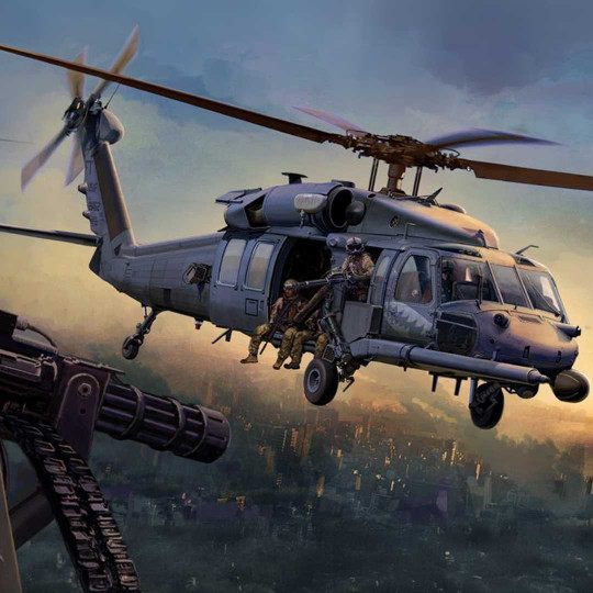 Maquette plastique d'hélicoptère HH-60 Pave Hawk avec figurines 1:35 Maquette plastique...