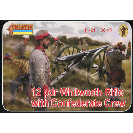 Figurine canon whitworth 12 pdr avec équipage confédéré 1:72 Figurine canon whitworth 12...