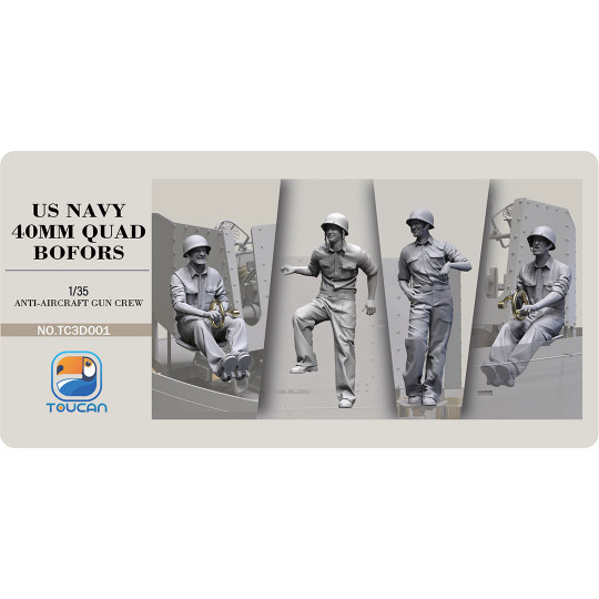 Figurine US NAVY 40MM QUAD BOFORS équipage de canon antiaérien set 1 1:35 Figurine US NAVY 40MM QUAD...