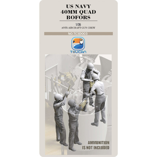 Figurine US NAVY 40MM QUAD BOFORS équipage de canon antiaérien set 3 1:35 Figurine US NAVY 40MM QUAD...