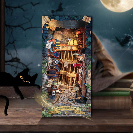 Puzzle 3D Serre Livres Book Nook Magic Night Alley Puzzle 3D Serre Livres Book...
