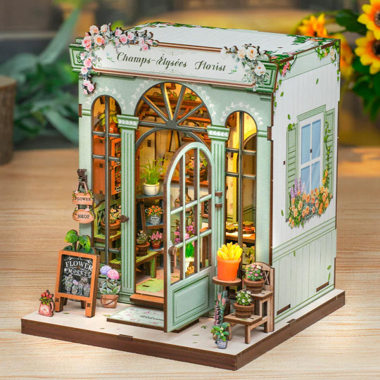Puzzle 3D Serre Livres Book Nook CHAMPS ELYSEE FLORIST Puzzle 3D Serre Livres Book...