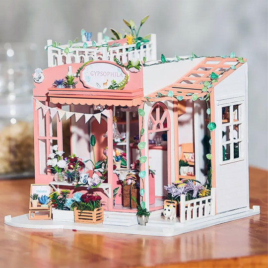 Puzzle 3D maison miniature Gypsophila Flower Shop Puzzle 3D maison miniature...
