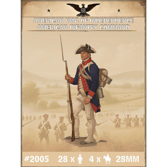 Figuras AMERICAN WAR OF INDEPENDENCE AMERICAN INFANTRY COMMAND 28mm Figuras AMERICAN WAR OF...