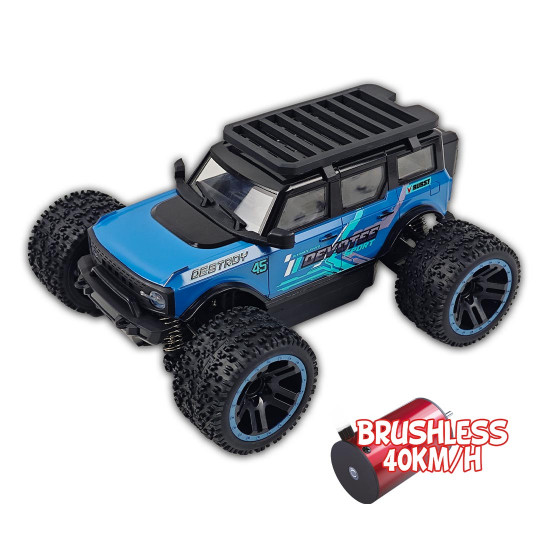 Coche eléctrico radiocontrolado Micro MHD Extreme Big Foot Azul 1:20 BRUSHLESS RTR Coche eléctrico...