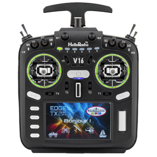 Emisor de radiocontrol V16 MAX 4N1 Modo 2 negro Emisor de radiocontrol V16...