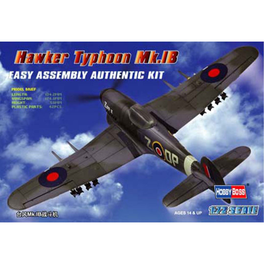 Maquette d'avion en plastique Hawker Typhoon 1/72 Maquette d'avion en...