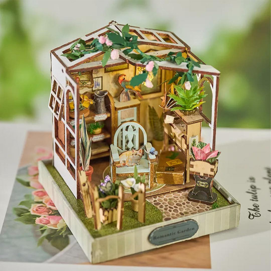 Puzzle 3D Serre Livres Mini Book Nook FLOWER TIME ARTS Puzzle 3D Serre Livres Mini...