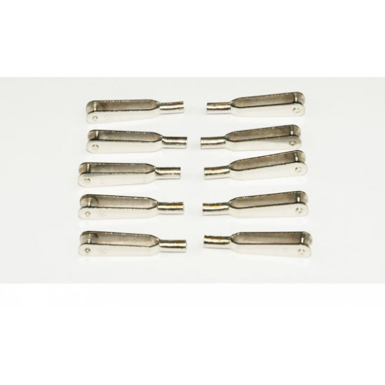 Accessoire embarqué Chapes acier nickelé M2 (100 pcs)