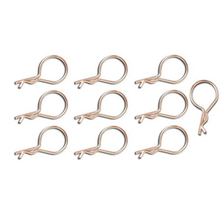 Accessoires pour voiture radiocommandée Clips de carrosserie coudés 1/10 (10 pcs) Accessoires pour voiture radiocommandée Clips de carrosserie coudés 1/10 (10 pcs)