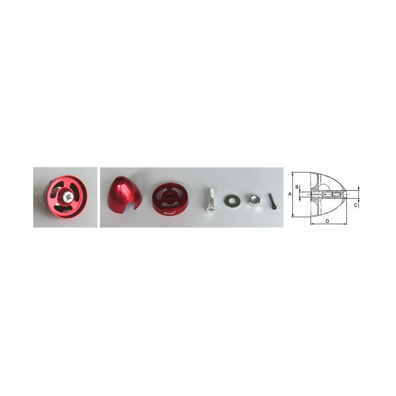 Accessoire embarqué CONE ALU VOL ELECTRIQUE 44mm Rouge