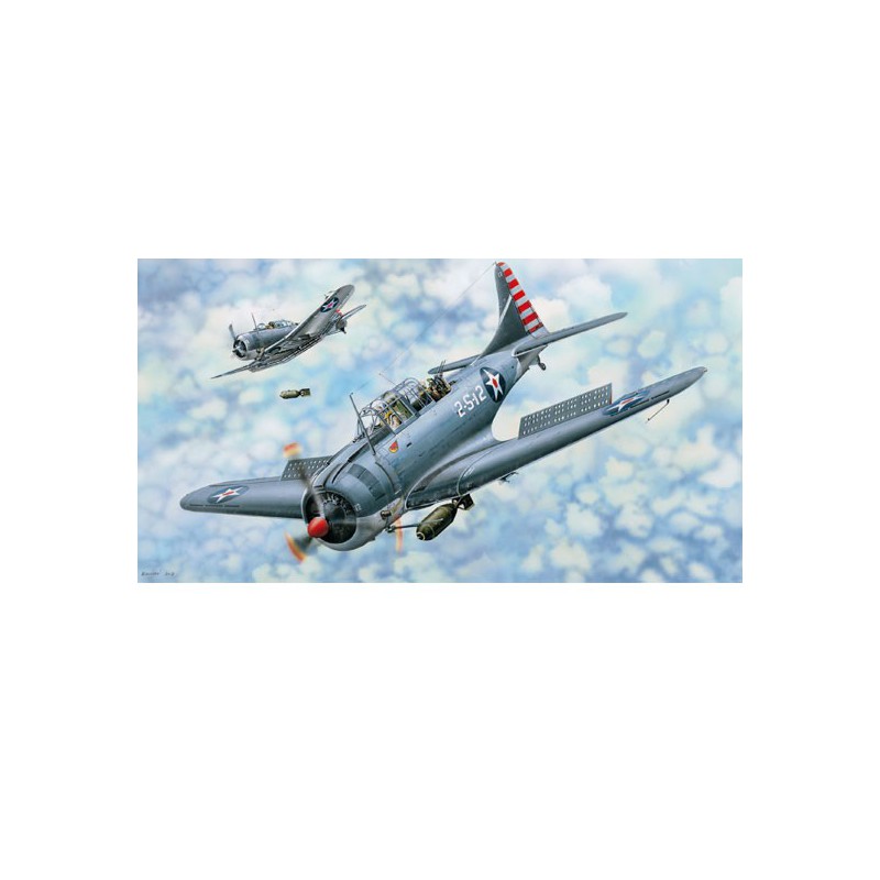 Maquette d'avion en plastique SBD-3/4 Dauntless 1/18