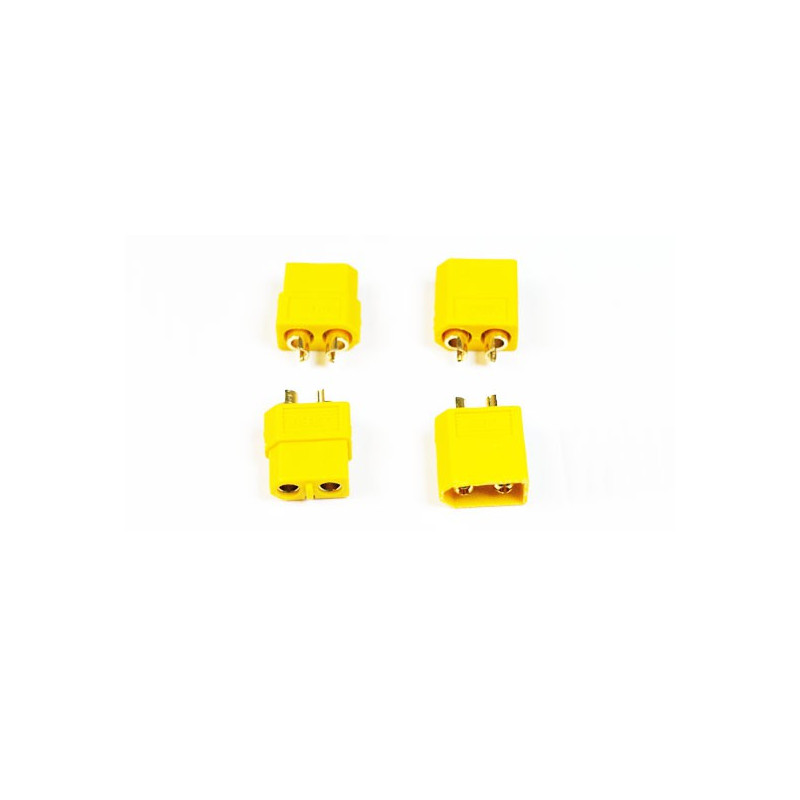 Chargeur pour accu pour appareil radiocommandé Connecteur XT-60 M+F or (2 paires)